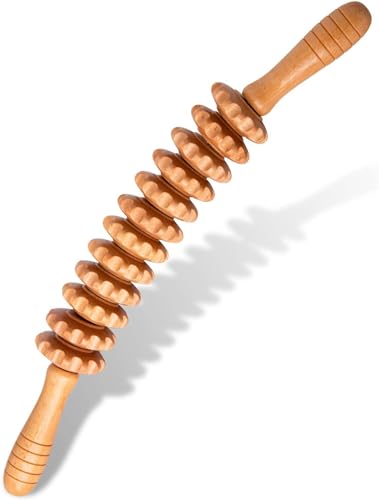 Faszienroll Holz Massageroller Mit Griff R Cken Massageger