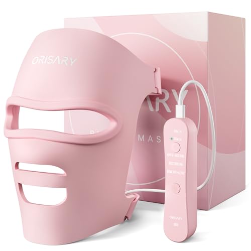 Orisary Led Gesichtsmaske Lichttherapie Rotlichtlampe Gesicht Maske Zur