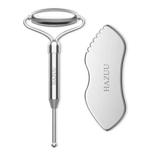 Hazuu Edelstahl Gua Sha Gesichtsroller Metallroller F R