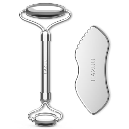 Hazuu Edelstahl Gua Sha Gesichtsroller Metallroller F R