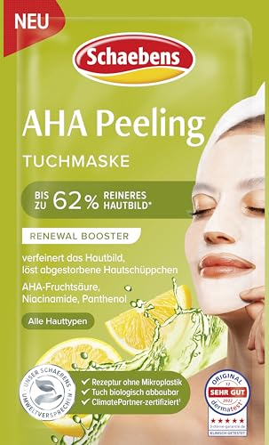 Schaebens Aha Peeling Tuchmaske Renewal Booster Verfeinert Das
