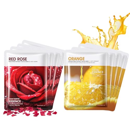 Korean Tuchmasken Gesicht Set Mit Rose Orange Face