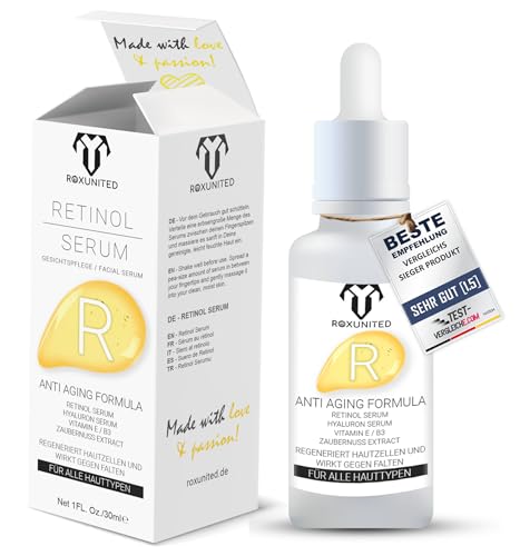 Roxunited Retinol Serum Hochdosiert Vergleichssieger Hochkonzentriert Serum Gesicht