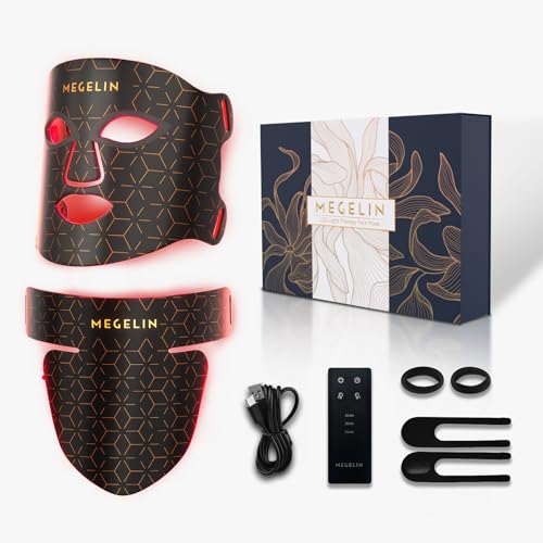 Megelin Led Rotlichttherapie Gesicht Hals Maske 7 Farben
