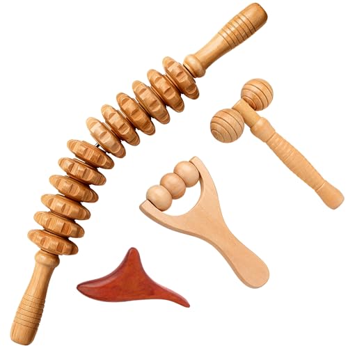 Faszienrolle Holz Set Mit Gua Sha Massagebrett Faszienstab