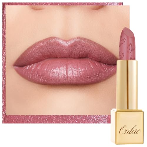 Oulac Lippenstift Metallic Glanz Finish Mauve Rosa Langanhaltender