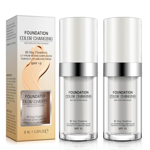 2pcs Farbwechsel Foundation Spf15 Nahtlose Ton Anpassung Lang