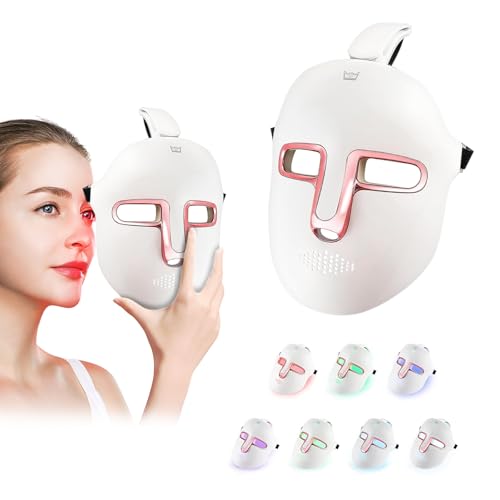 7 Farbige Led Gesichtsmaske Mit Rotlichtlampe Tragbare Lichttherapie