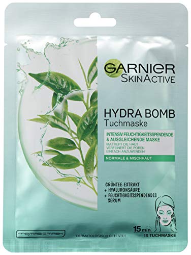 Garnier Tuchmaske Gesichtsmaske Mit Hyalurons Ure Gr Ntee