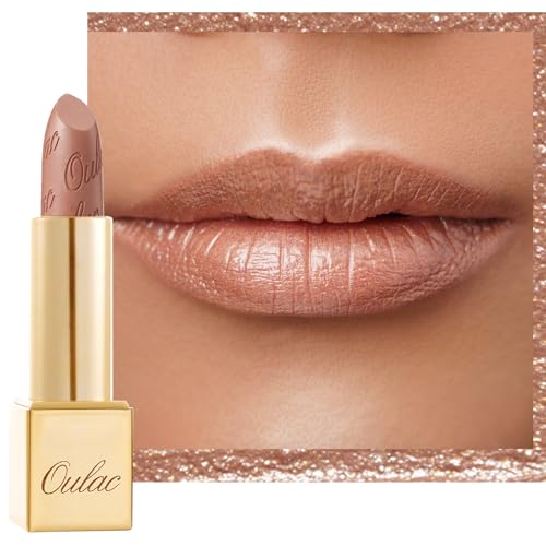 Oulac Lippenstift Metallic Glanz Finish Nudet Ne Hochpigmentierter