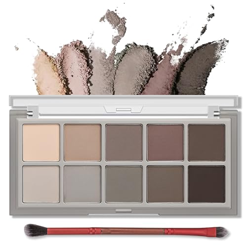 Erinde 10 Farben Matt Lidschatten Palette Schwarz Smokey