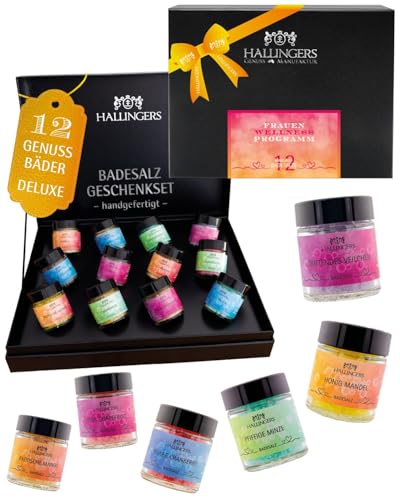 Hallingers Genuss Manufaktur Badesalz Geschenkset 12 Badezus Tze