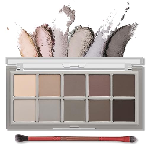Erinde 10 Farben Matt Lidschatten Palette Schwarz Smokey
