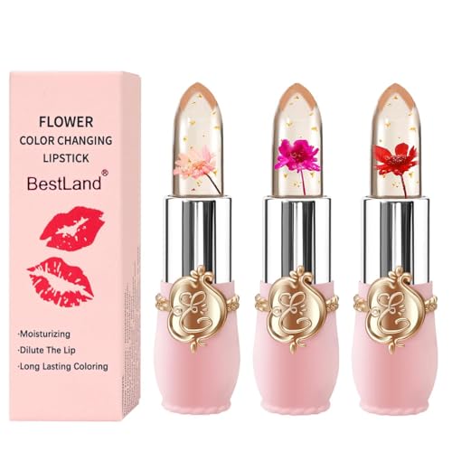 3 Packs Flower Jelly Lippenstift Set Magic Temperature