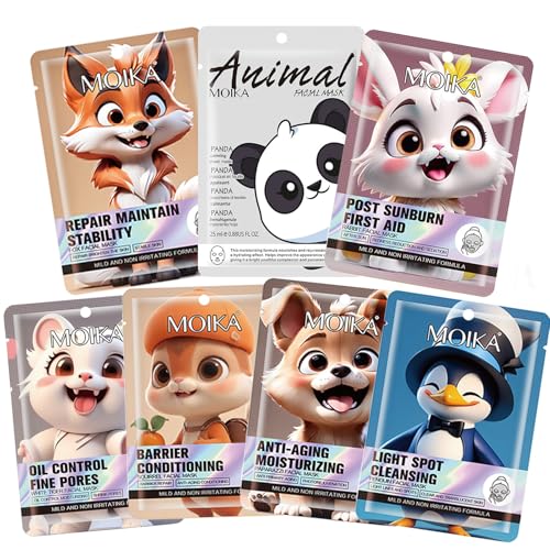 7 St Ck Tuchmasken Gesicht Feuchtigkeitsspendende Gesichtsmaske Frauen