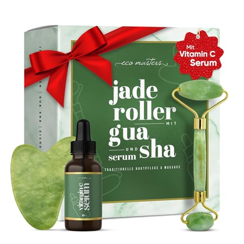 Jade Roller Mit Vitamin C Serum Gua Sha