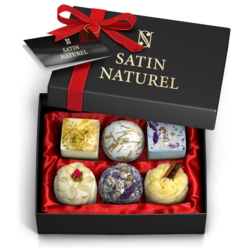 Satin Naturel 6er Set Bio Badebomben Vegane Wellness