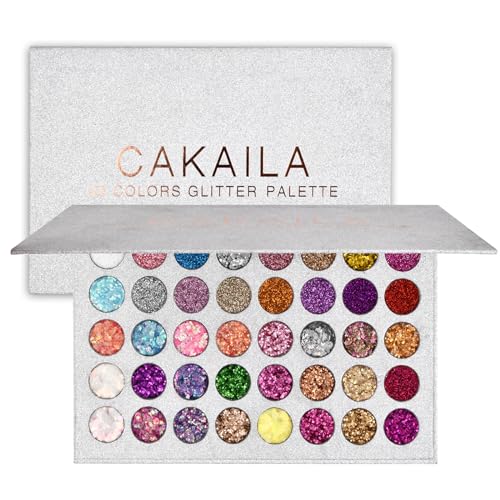 Jinlaili 40 Farben Glitzer Lidschatten Palette Lidschattenpalette Bunt