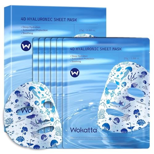 Feuchtigkeitsspendende Tuchmaske 6pcs Wokatta Hyalurons Ure Maske F