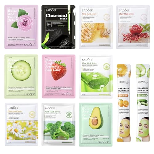 12 St Ck Gesichtsmaske Frauen Face Mask Tuchmasken