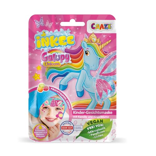Inkee Gesichtsmaske Kinder Galupy Unicorn Beauty Tuchmaske Mit