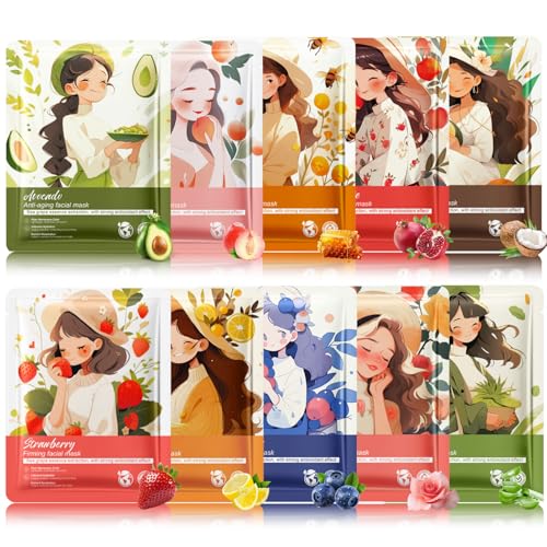 10pcs Tuchmasken Gesicht Gesichtsmaske Frauen Gesichtsmasken Set Teenager