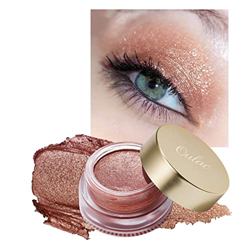 Oulac Glitzer Lidschatten Pfirsich Hochpigmentierter Creme Lidschatten Wasserfest