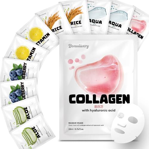 Beaulivery 12 St Ck Koreanische Gesichtsmaske Mit Hyalurons