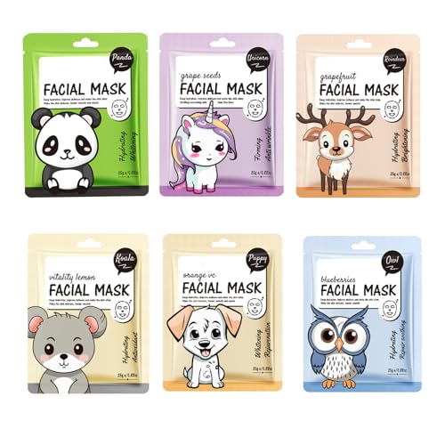 6 St Ck Tuchmasken Gesichtsmasken Hydrating Nourishing F