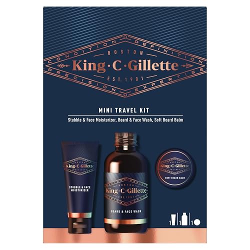 King C Gillette Mini Reiseset Probierset Geschenkset Bartpflege