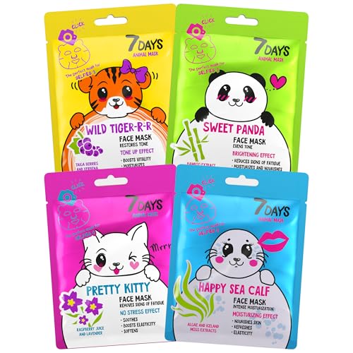 7days Tuchmasken Gesicht Set Animal Mit Feuchtigkeitsspendend Und