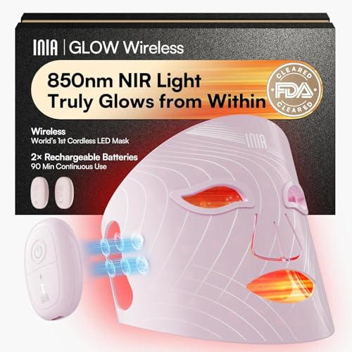 Inia Glow Kabellose Led Gesichtsmaske Fda Zugelassen Rotlichttherapie
