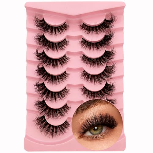 7 Paare 3d Falsche Wimpern Katzenauge Flauschiges Volumen