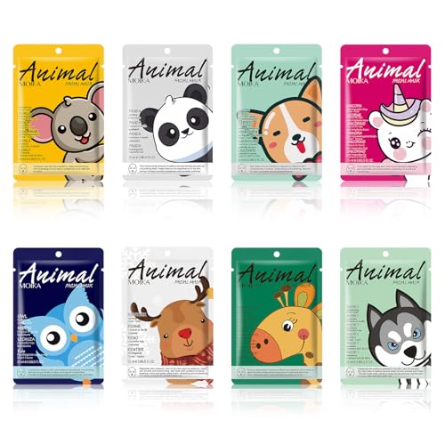 8 St Ck Tuchmasken Gesicht Set Mit Tier