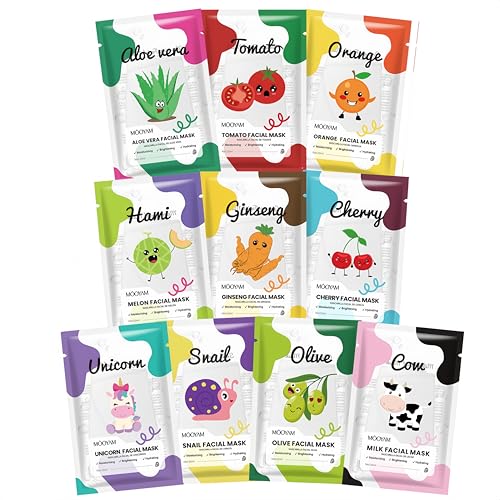 10pcs Gesichtsmasken Set Gesichtsmaske Kinder Frauen Tuchmasken Gesicht