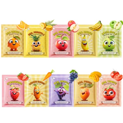 10 St Ck Tuchmasken Gesicht Feuchtigkeit Gesichtsmasken Set