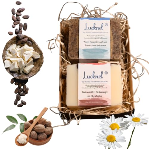 Lucknel Naturseife Geschenkset 2er Set Handgemachte Premiumseifen Kakao