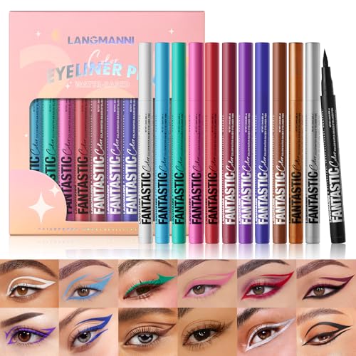 Langmanni 12 Farben Matte Liquid Eyeliner Set Neon