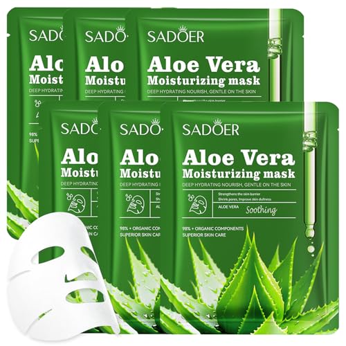 6 St Ck Aloe Vera Maske Gesicht Feuchtigkeitsmaske